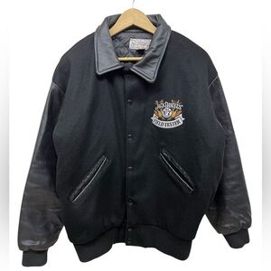 Vintage Jack Daniels Field Tester Varsity Jacket Steer Brand Wool/Leather Sz M